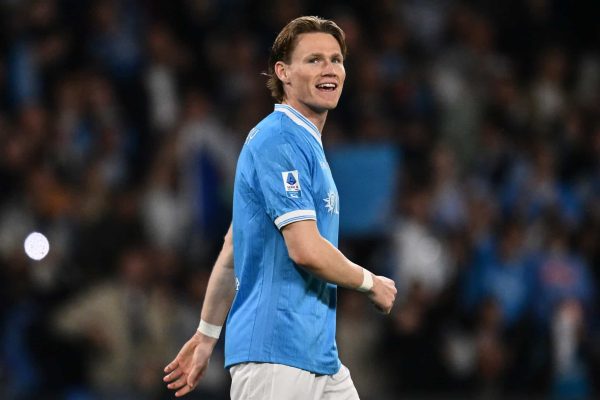 NAPLES, ITALY - APRIL 24: Scott McTominay of Napoli celebrates his goal during the Serie A match between SSC Napoli and US Cremonese at Stadio Diego Armando Maradona on April 24, 2026 in Naples, Italy. (Photo by Image Photo Agency/Getty Images)