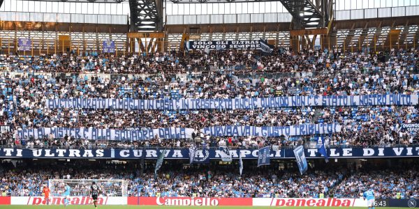 NAPLES, ITALY - MAY 24: Fans of Napoli during the Serie A match between SSC Napoli and Udinese Calcio at Stadio Diego Armando Maradona on May 24, 2026 in Naples, Italy. (Photo by Image Photo Agency/Getty Images)