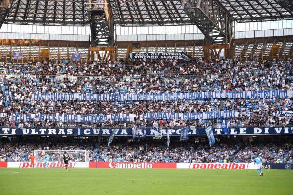 NAPLES, ITALY - MAY 24: Fans of Napoli during the Serie A match between SSC Napoli and Udinese Calcio at Stadio Diego Armando Maradona on May 24, 2026 in Naples, Italy. (Photo by Image Photo Agency/Getty Images)