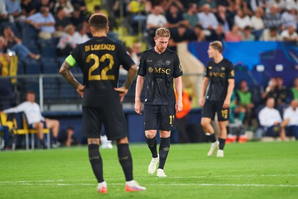 Villarreal, Spain - October 13: Kevin De Bruyne of SSC Napoli looks dejected during the UEFA Champions League 2026/2027 match between Villarreal and Napoli at Estadio de la Cerámica on October 13, 2026 in Villarreal, Spain. (Photo by Maria Jose Segovia/DeFodi Images/DeFodi via Getty Images)