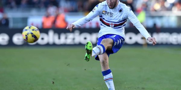 TURIN, ITALY - FEBRUARY 01:  Vasco Regini of UC Sampdoria kicks the ball during the Serie A match between Torino FC and UC Sampdoria at Stadio Olimpico di Torino on February 1, 2015 in Turin, Italy.  (Photo by Valerio Pennicino/Getty Images)
