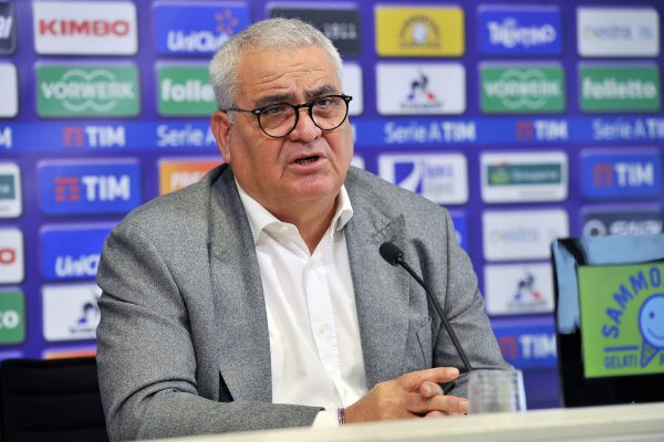 ARTEMIO FRANCHI STADIUM, FLORENCE, ITALY - 2017/01/30: A.c.f. Fiorentina's General Director of technical area Pantaleo Corvino during the presentation of Riccardo Saponara as new player of the Italian Serie A soccer club A.c.f. Fiorentina at Artemio Franchi Stadium. (Photo by Giacomo Morini/Pacific Press/LightRocket via Getty Images)