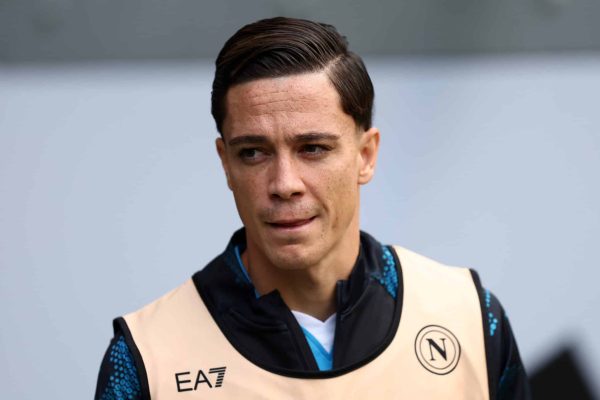 Turin, Italy - September 21: Giacomo Raspadori of Ssc Napoli looks on during the Serie A match between Juventus and Napoli at Allianz Stadium on September 21, 2024 in Turin, Italy. (Photo by sportinfoto/DeFodi Images via Getty Images)