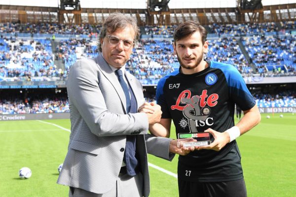 Giuntoli e Kvaratskheila, diesse e attaccante del Napoli