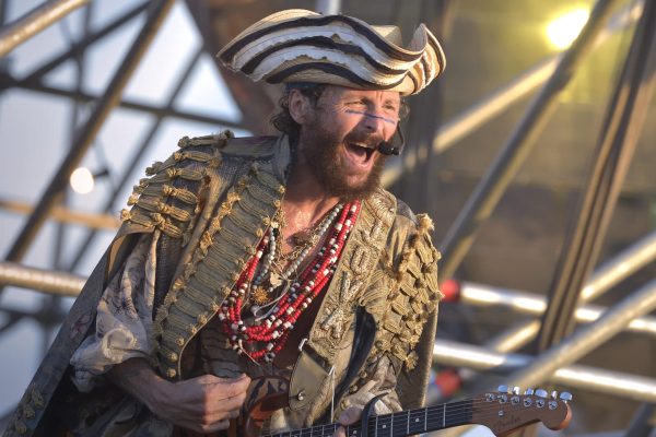 Italian singer Jovanotti pseudonym of Lorenzo Cherubini during the concert on the beach in Marina di Cerveteri. Rome (Italy), July 23rd, 2022 (Photo by Rocco Spaziani/Archivio Spaziani/Mondadori Portfolio via Getty Images)