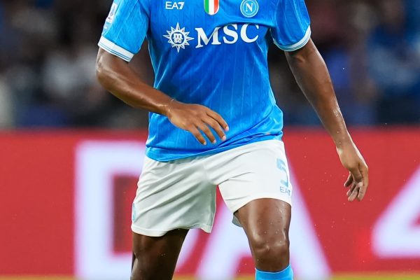 Juan Jesus of SSC Napoli in action during the serie Serie A Enilive match between SSC Napoli and Cagliari Calcio at Stadio Diego Armando Maradona on August 30, 2025 in Naples, Italy  (Photo by Giuseppe Maffia/NurPhoto via Getty Images)