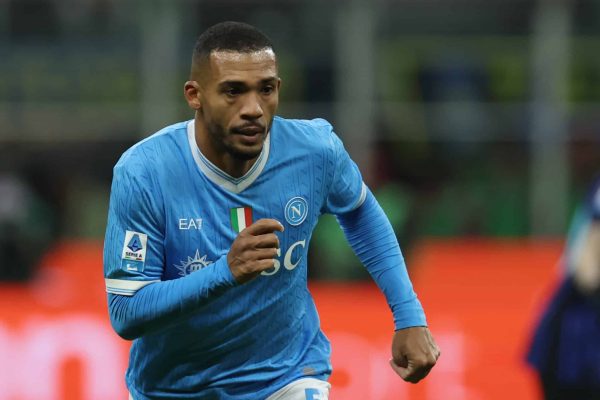 Juan Jesus of Napoli looks on during the Serie A match between FC Internazionale and SSC Napoli at Giuseppe Meazza Stadium in Milan, Italy, on January 11, 2026. (Photo by Ciro De Luca/NurPhoto via Getty Images)