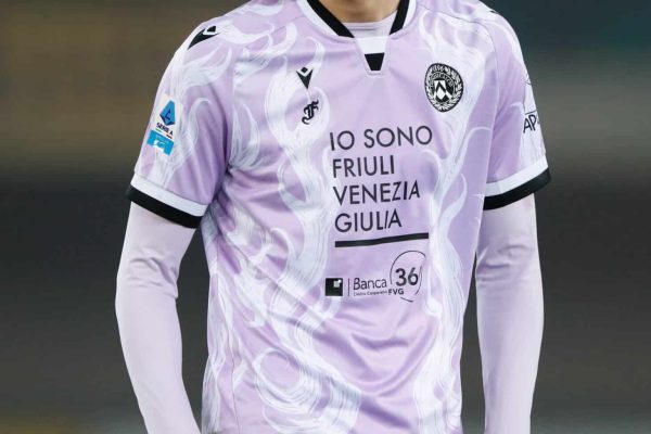 VERONA, ITALY - JANUARY 04: Lorenzo Lucca of Udinese during the Serie A match between Verona and Udinese at Stadio Marcantonio Bentegodi on January 04, 2025 in Verona, Italy. (Photo by Timothy Rogers/Getty Images)