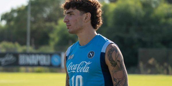 NAPLES, ITALY - SEPTEMBER 29: Luca Marianucci of SSC Napoli during a training session at SSC Napoli Training Center on September 29, 2026 in Naples, Italy. (Photo by SSC NAPOLI/SSC NAPOLI via Getty Images)