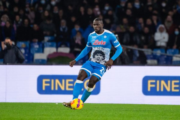 NAPLES, ITALY - NOVEMBER 28: Kalidou Koulibaly of SSC Napoli in action during the Serie A match between SSC Napoli and SS Lazio at Stadio Diego Armando Maradona on November 28, 2021 in Naples, Italy. (Photo by Ivan Romano/Getty Images)