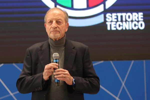 FLORENCE, ITALY - FEBRUARY 2: Renzo Ulivieri of FIGC during the "Panchina D'Oro" award at Centro Tecnico Federale di Coverciano on February 2, 2026 in Florence, Italy. (Photo by Gabriele Maltinti - FIGC/FIGC via Getty Images)