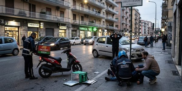 Rider travolto da un’auto nella notte a Fuorigrotta, tra via Cavalleggeri d’Aosta e via Divisione Siena. Si cerca il conducente.