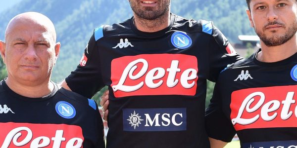 TRENTO, ITALY - JULY 08: Enrico D'andrea , Raffaele Canonico , Gennaro De rosa during SSC Napoli Pre-Season Training Camp on July 8, 2019 in Trento, Italy.  (Photo by SSC NAPOLI/SSC NAPOLI via Getty Images)