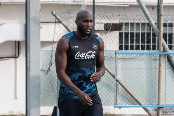 NAPLES, ITALY - AUGUST 29: SSC Napoli player Romelu Lukaku attends his first training at SSC Napoli Training Center on August 29, 2024 in Castel Volturno (Caserta), Italy. (Photo by SSC NAPOLI/SSC NAPOLI via Getty Images)