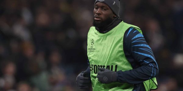 Romelu Lukaku of Napoli looks on during the UEFA Champions League 2025/26 League Phase MD7 match between F.C. Copenhagen and SSC Napoli at Parken Stadium in Copenhagen, Denmark, on January 20, 2026 (Photo by Ciro De Luca/NurPhoto via Getty Images).