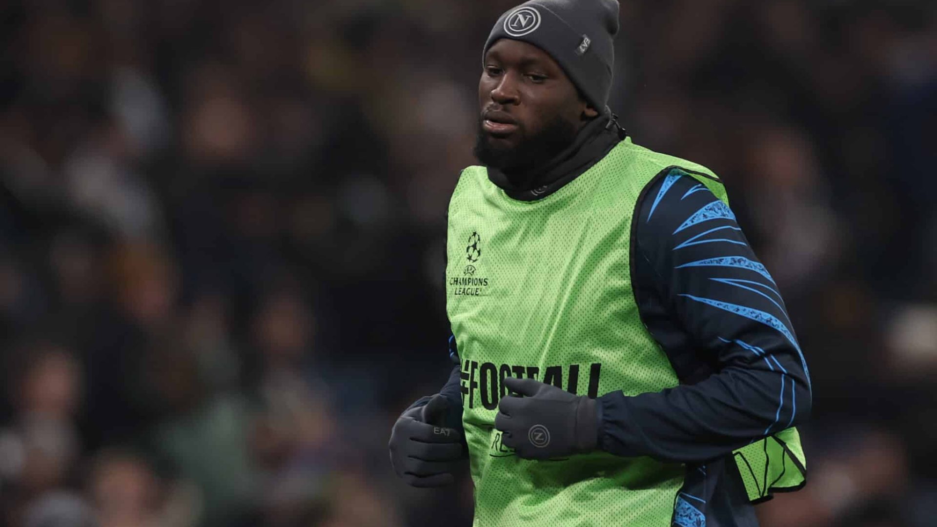 Romelu Lukaku of Napoli looks on during the UEFA Champions League 2025/26 League Phase MD7 match between F.C. Copenhagen and SSC Napoli at Parken Stadium in Copenhagen, Denmark, on January 20, 2026 (Photo by Ciro De Luca/NurPhoto via Getty Images).