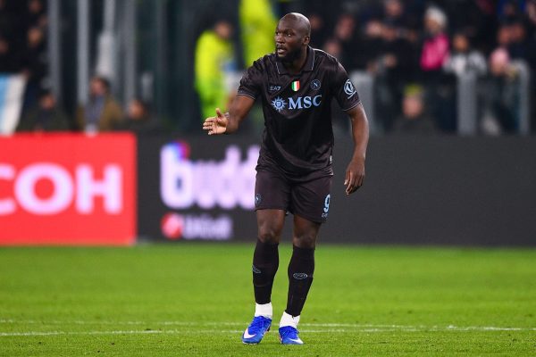TURIN, ITALY - JANUARY 25: Romelu Lukaku of SSC Napoli during the Serie A match between Juventus FC and SSC Napoli at Allianz Stadium on January 25, 2026 in Turin, Italy. (Photo by Alberto Gandolfo/BSR Agency/Getty Images)