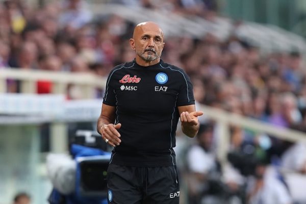 FLORENCE, ITALY - OCTOBER 03: Luciano Spalletti manager of SSC Napoli gestures during the Serie A match between ACF Fiorentina v SSC Napoli  at Stadio Artemio Franchi on October 3, 2021 in Florence, Italy.  (Photo by Gabriele Maltinti/Getty Images)