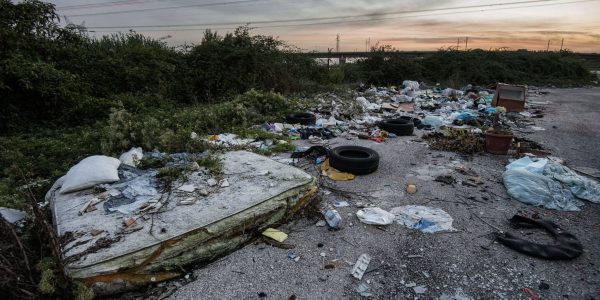 CASERTA, CAMPANIA, ITALY - 2016/09/22: A view of the area called Land of Fires "Terra dei Fuochi", in Caserta, southern Italy, the area is suspected full of illegal dump and toxic refuse. (Photo by Salvatore Laporta/KONTROLAB /LightRocket via Getty Images)