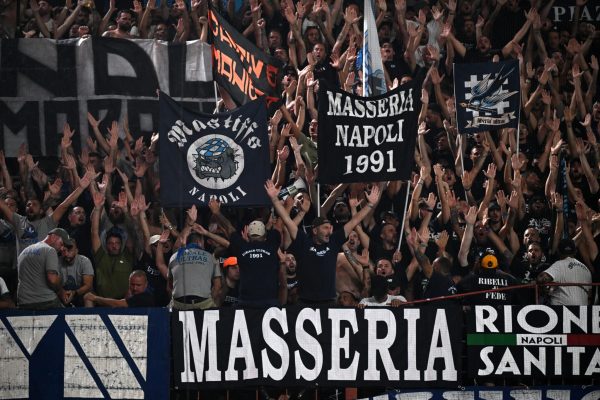 GENOA, ITALY - AUGUST 22: fans of Napoli during the Serie A match between Genoa CFC and SSC Napoli at Stadio Luigi Ferraris on August 22, 2026 in Genoa, Italy. (Photo by Image Photo Agency/Getty Images)