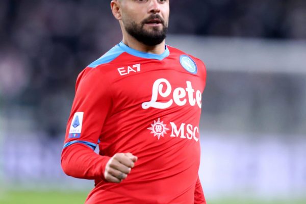 ALLIANZ STADIUM, TORINO, ITALY - 2022/01/06: Lorenzo Insigne  of Ssc Napoli  looks on during the Serie A match between Juventus Fc and Ssc Napoli. The match ends in a tie 1-1. (Photo by Marco Canoniero/LightRocket via Getty Images)