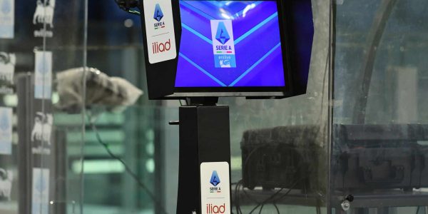 VAR system during the match Lazio-Verona at the Olympic stadium. Rome (Italy), September 16th, 2024 (Photo by Massimo Insabato/Archivio Massimo Insabato/Mondadori Portfolio via Getty Images)