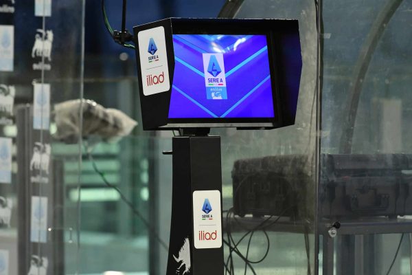 VAR system during the match Lazio-Verona at the Olympic stadium. Rome (Italy), September 16th, 2024 (Photo by Massimo Insabato/Archivio Massimo Insabato/Mondadori Portfolio via Getty Images)