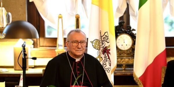 Roma, 13/02/2025 - Il Presidente del Consiglio, Giorgia Meloni, con il Segretario di Stato della Santa Sede, Pietro Parolin.