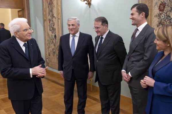 Il Presidente Sergio Mattarella con Antonio Tajani, Ministro degli affari esteri e della cooperazione internazionale, Edmondo Cirielli, Vice Ministro degli affari esteri e della cooperazione internazionale, Giorgio Silli, e Maria Tripodi, Sottosegretari d