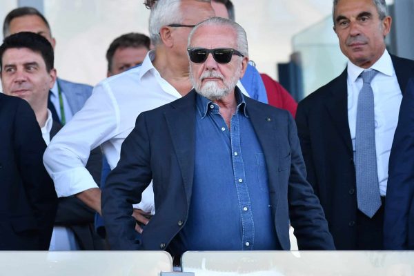 The Napoli president Aurelio De Laurentiis during the match Frosinone-Napoli at the Benito Stirpe stadium. Frosinone (Italy), August 19th, 2023 (Photo by Massimo Insabato/Archivio Massimo Insabato/Mondadori Portfolio via Getty Images)