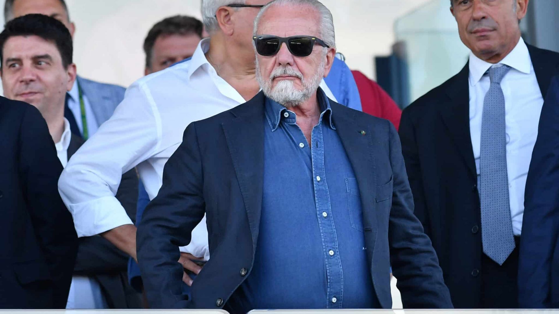 The Napoli president Aurelio De Laurentiis during the match Frosinone-Napoli at the Benito Stirpe stadium. Frosinone (Italy), August 19th, 2023 (Photo by Massimo Insabato/Archivio Massimo Insabato/Mondadori Portfolio via Getty Images)