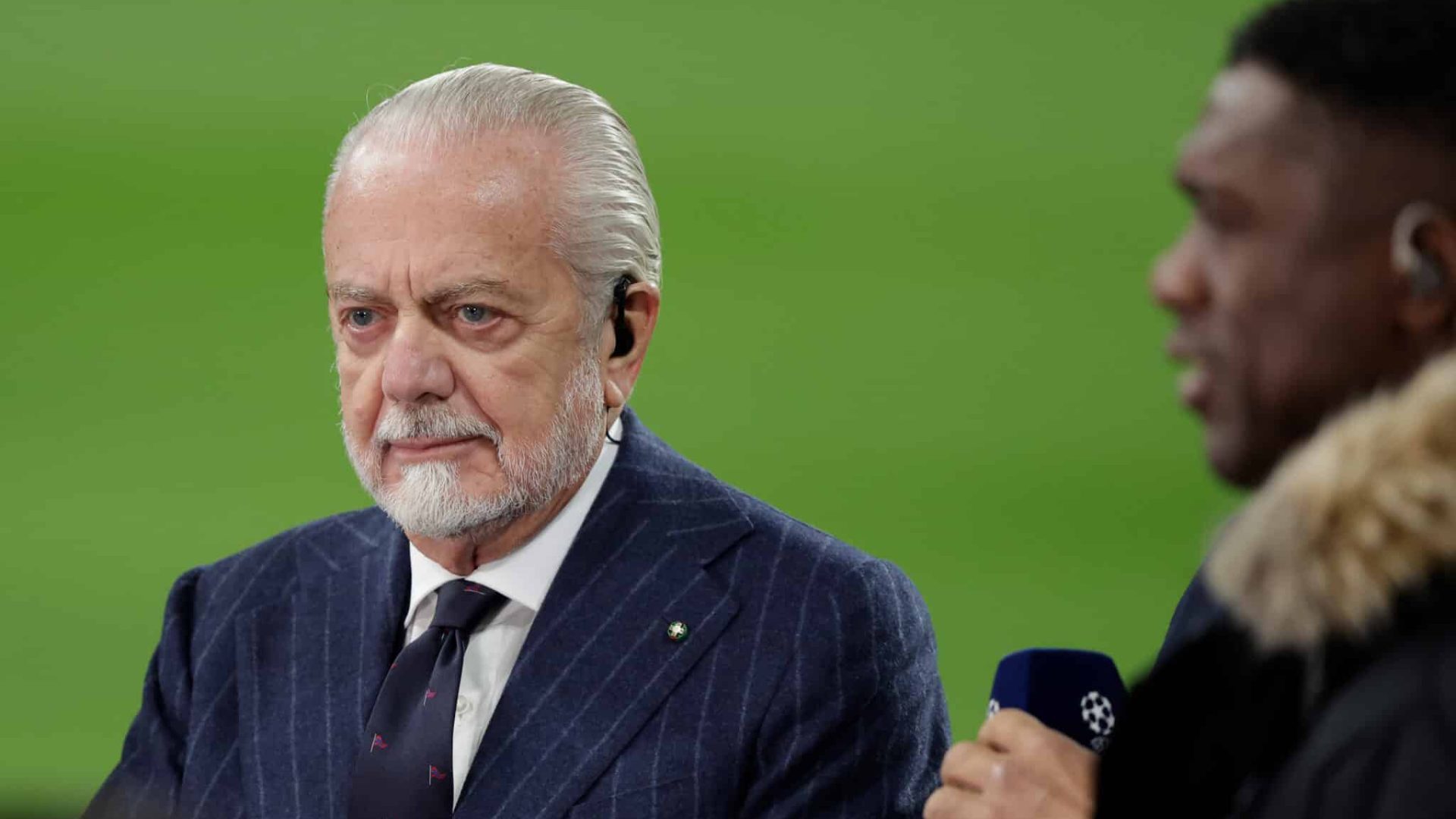 MADRID, SPAIN - NOVEMBER 29: Napoli President Aurelio de Laurentiis  during the UEFA Champions League  match between Real Madrid v Napoli at the Santiago Bernabeu Stadium on November 29, 2023 in Madrid Spain (Photo by David S. Bustamante/Soccrates/Getty Images)