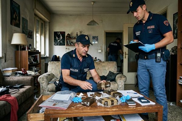 Scampia, 12enne trovata sola in casa durante un controllo: i carabinieri sequestrano circa 400 grammi di hashish e altro materiale.