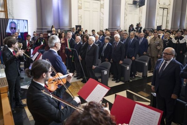 Il Presidente della Repubblica Sergio Mattarella durante la cerimonia d’inaugurazione dell’anno accademico 2023/2024 dell’Università degli Studi di Napoli Federico II in occasione dell’ottocentesimo anno dalla fondazione