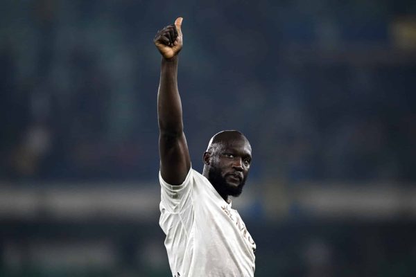 VERONA, ITALY - FEBRUARY 28: Romelu Lukaku of Napoli celebrates during the Serie A match between Hellas Verona FC and SSC Napoli at Stadio Marcantonio Bentegodi on February 28, 2026 in Verona, Italy. (Photo by Image Photo Agency/Getty Images)