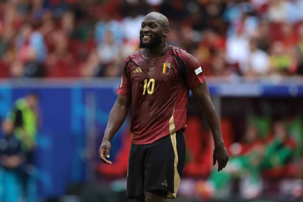 DUSSELDORF, GERMANY - JULY 01: Romelu Lukaku of Belgium reacts during the UEFA EURO 2024 round of 16 match between France and Belgium at Düsseldorf Arena on July 01, 2024 in Dusseldorf, Germany. (Photo by Jonathan Moscrop/Getty Images)