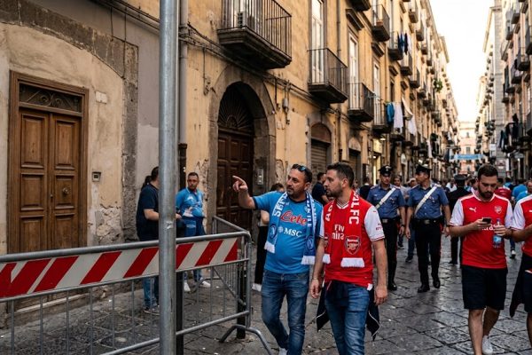 Stop alcolici Napoli-Arsenal: divieto di bevande alcoliche e superalcoliche in alcune zone del centro dalle 12 del 9 settembre alle 2 del 10.