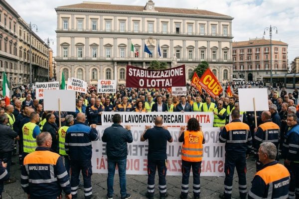 I lavoratori precari di Napoli Servizi scendono in piazza il 15 settembre. FLAICA-CUB e SGB chiedono internalizzazione e salari dignitosi.