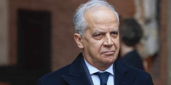 ROME, ITALY - FEBRUARY 17: Italian Interior minister Matteo Piantedosi leaves after attending a ceremony marking the 97th anniversary of the 1929's Lateran Treaty and the 42nd anniversary of the 1984's revision of the Concordat between Italy and the Holy See, at the Italian Embassy to the Holy See in Rome, Italy, on February 17, 2026. (Photo by Riccardo De Luca/Anadolu via Getty Images)