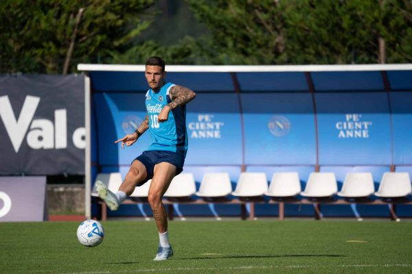 DIMARO, ITALY - JULY 25: Rafa Marin of SSC Napoli in action during a training session at the club&rsquo;s pre-season training on July 25, 2026 in Dimaro, Italy. (Photo by SSC NAPOLI/SSC NAPOLI via Getty Images)
