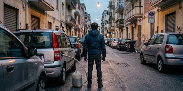 Furto di gasolio a Fuorigrotta, denunciato un 41enne di Pianura: avrebbe aspirato carburante dalle auto in sosta con tubo e tanica.