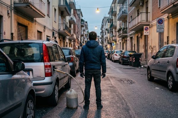 Furto di gasolio a Fuorigrotta, denunciato un 41enne di Pianura: avrebbe aspirato carburante dalle auto in sosta con tubo e tanica.