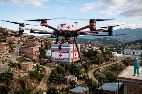 Sangue trasportato con droni in soli 15 minuti da Bacoli all&rsquo;ospedale di Casamicciola: test del progetto Aetos.