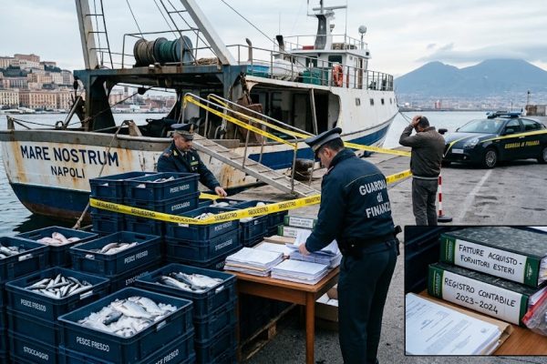 Maxi frode sul pesce a Napoli: fatture false per 87 milioni di euro e sequestro da 17,6 milioni. Quattordici soggetti coinvolti.