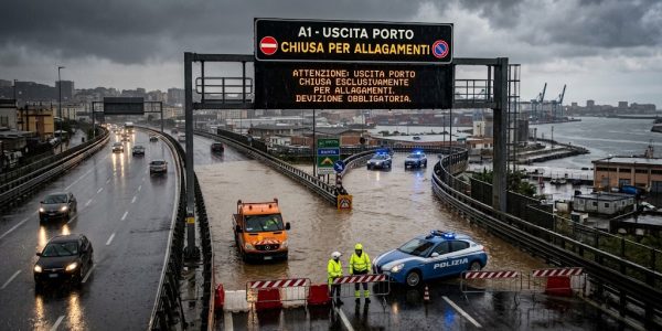 Maltempo a Napoli: chiusa per allagamenti l'uscita Porto dell'A1. Ancora chiusa Licola sulla SS7 Quater, riaperta Circumvallazione Melito.